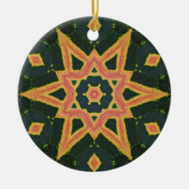 Adorno De Cerámica Hoja de Croton Kaleidoscópica - "Estrella"