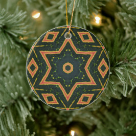 Adorno De Cerámica Hoja de crotón Kaleidoscópico - "Estrella2"