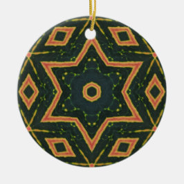 Adorno De Cerámica Hoja de crotón Kaleidoscópico - "Estrella2"