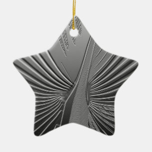 Adorno De Cerámica Hoja de palma cromada Art Déco