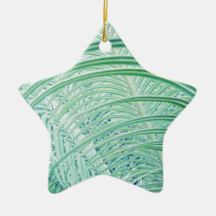 Adorno De Cerámica Hoja de palma de planta verde suave