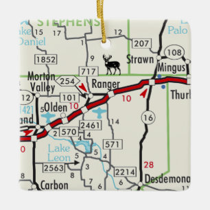 Adorno De Cerámica Hoja de Ruta de Ranger TX