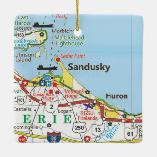 Adorno De Cerámica Hoja de ruta de Sandusky