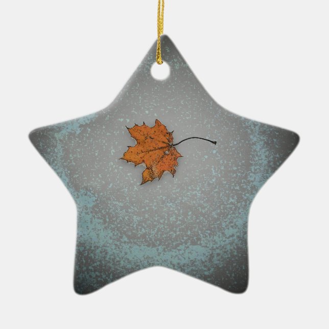 Adorno De Cerámica Hoja en la nieve (Frente)