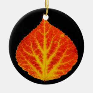 Adorno De Cerámica Hoja roja y amarilla #10 de Aspen
