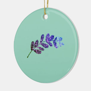 Adorno De Cerámica hojas azules moradas negras personalizadas simples