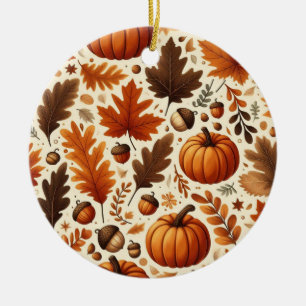 Adorno De Cerámica hojas/calabazas/bellotas clásicas Otoño