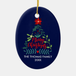 Adorno De Cerámica Hojas de follaje de navidades