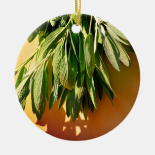 Adorno De Cerámica Hojas de hierbas botánicas boho
