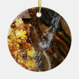 Adorno De Cerámica Hojas de otoño en cascada III Naturaleza de otoño