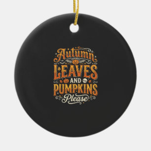 Adorno De Cerámica Hojas de otoño y calabazas por favor diseño de Hal