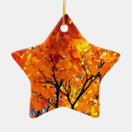 Adorno De Cerámica hojas naranjas