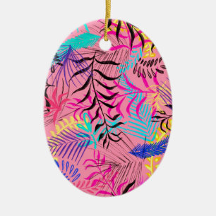 Adorno De Cerámica Hojas tropicales