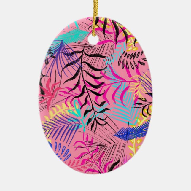 Adorno De Cerámica Hojas tropicales (Frente)