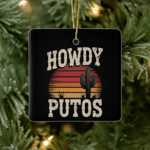 Adorno De Cerámica Hola Putos Cactus Divertido Retro Antiguo