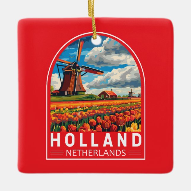 Adorno De Cerámica Holanda Holanda Viajes de arte (Anverso)