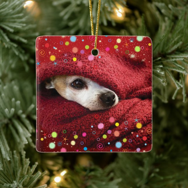 Adorno De Cerámica Holiday Chihuahua (Árbol)