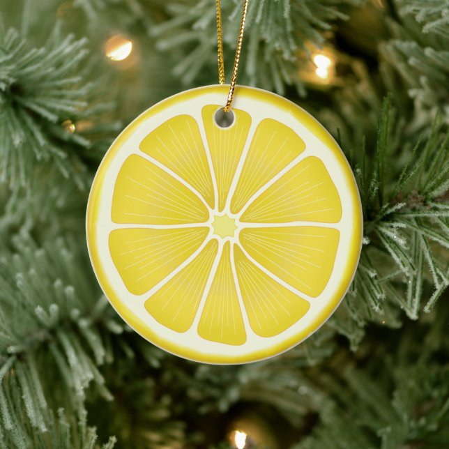 Adorno De Cerámica Holiday Citrus Sunshine Lemon (Árbol)