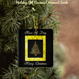 Adorno De Cerámica Holiday Gilt