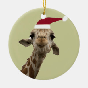 Adorno De Cerámica Holiday Giraffe