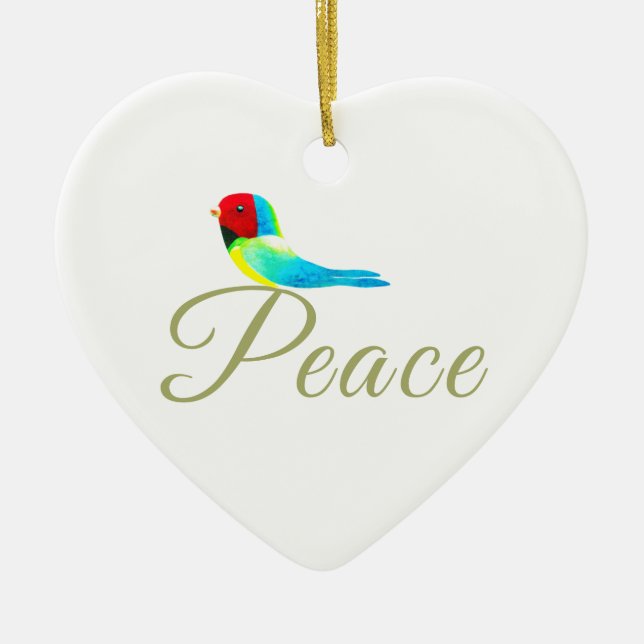 Adorno De Cerámica Holiday Heart  Prayer of Peace (Frente)