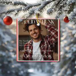 Adorno De Cerámica Holiday Hunk magazine cover style Ornament
