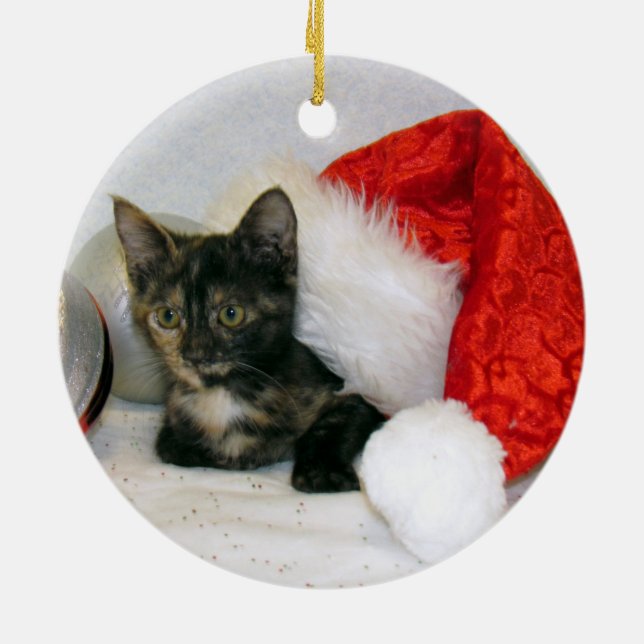 Adorno De Cerámica Holley's Christmas Ornament (Cat / Kitten) (Atrás)