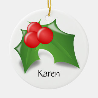 Adorno De Cerámica Holly Berry Ornament