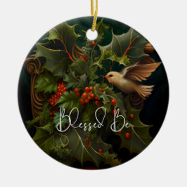 Adorno De Cerámica Holly e Ivy Ornament