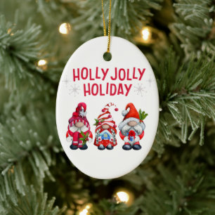 Adorno De Cerámica Holly Jolly Holiday Gnomes