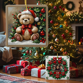 Adorno De Cerámica Holly Navidades Personalizable