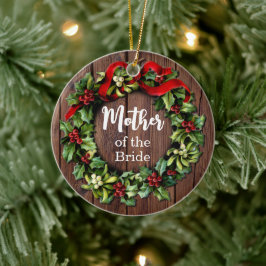 Adorno De Cerámica Holly Wreath Mother of the Bride Custom Wedding