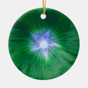 Adorno De Cerámica Hollyhock Flower Gorgeous Green Custom Birthday