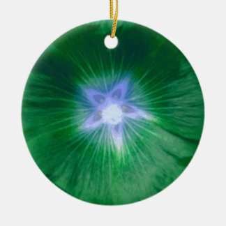 Adorno De Cerámica Hollyhock Flower Gorgeous Green Custom Birthday