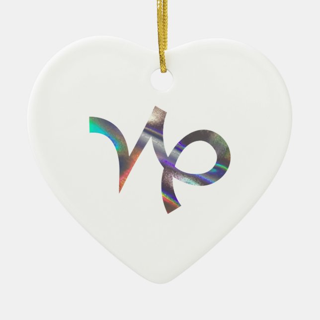 Adorno De Cerámica holograma Capricornio (Frente)