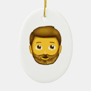 Adorno De Cerámica hombre barbudo de emoji