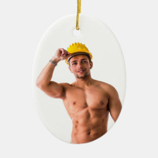 Adorno De Cerámica Hombre Caliente Sexy Stud Trabajador De Construcci