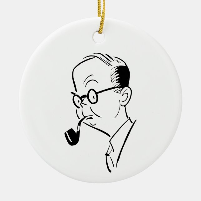 Adorno De Cerámica Hombre con pipa (Frente)