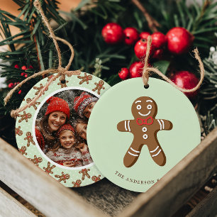 Adorno De Cerámica Hombre de Jengibre Menta Lunares Navidad Foto