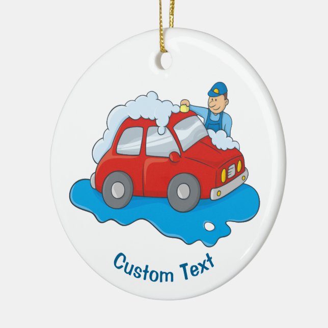 Adorno De Cerámica Hombre de lavado de coches (Izquierda)