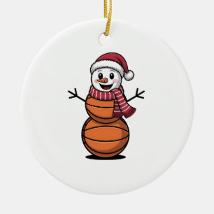 Adorno De Cerámica Hombre de nieve Baloncesto Navidad Amantes del dep