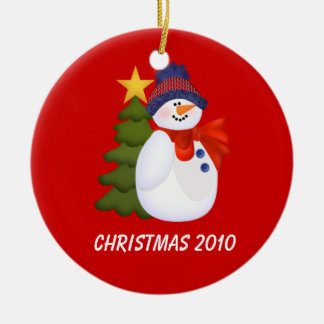 Adorno De Cerámica Hombre de nieve personalizable y árbol de Navidad