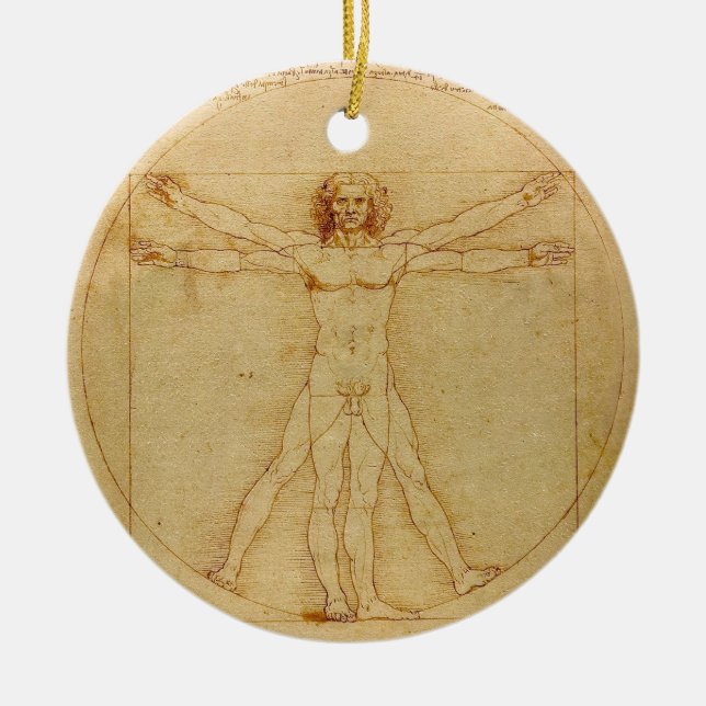 Adorno De Cerámica Hombre de Vitruvian de Leonardo da Vinci (Frente)