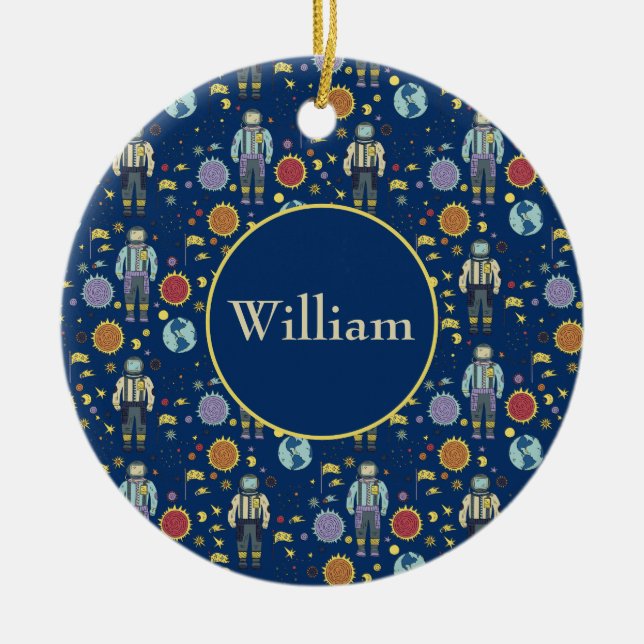 Adorno De Cerámica Hombre espacial asturauta personalizado colorido (Frente)