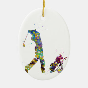 Adorno De Cerámica Hombre golfista