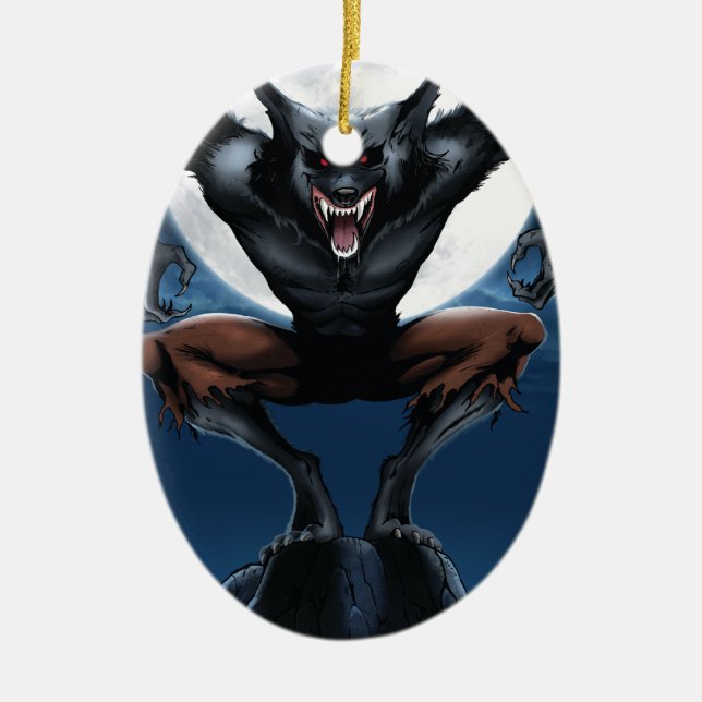 Adorno De Cerámica Hombre lobo (Frente)