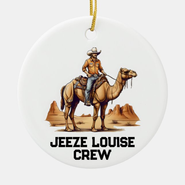 Adorno De Cerámica Hombre montando en un camello (Frente)