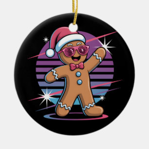 Adorno De Cerámica Hombre retro 80 haciendo pan de jengibre Navidades