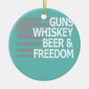 Adorno De Cerámica Hombres Cerveza Whiskey y Libertad Guay EE.UU. Est