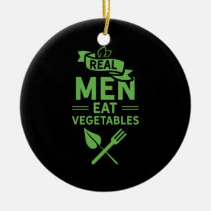 Adorno De Cerámica Hombres de verdad comen verduras